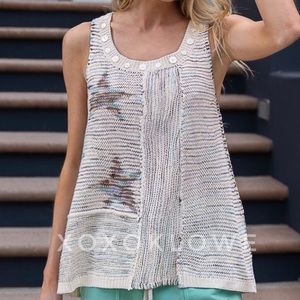 POL Sparkling Star Sleeveless Sweater Top